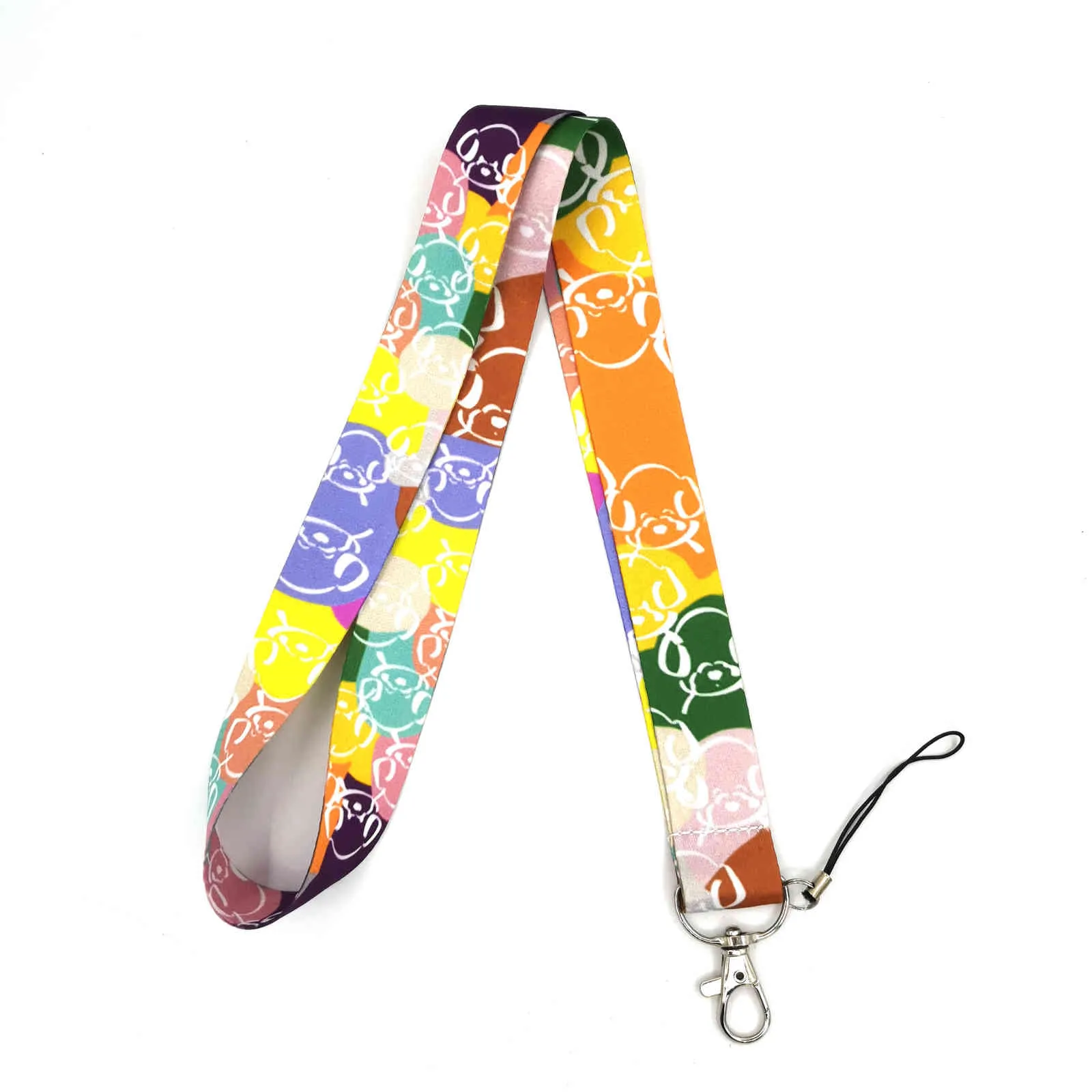 Porte-clés chien de dessin animé couleur Animal, lanière pour femmes, porte-Badge d'identification, bricolage, corde de suspension, ruban, accessoires mobiles, 10 pièces