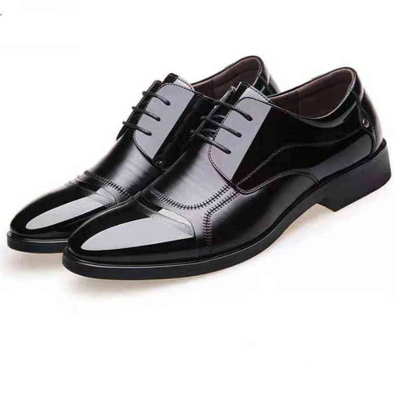 Luxury Business Oxford Leather Shoes Men Breathable Rubber Formal Dress Shoes Male Office Wedding Flats Footwear Mocassin Homme H1125