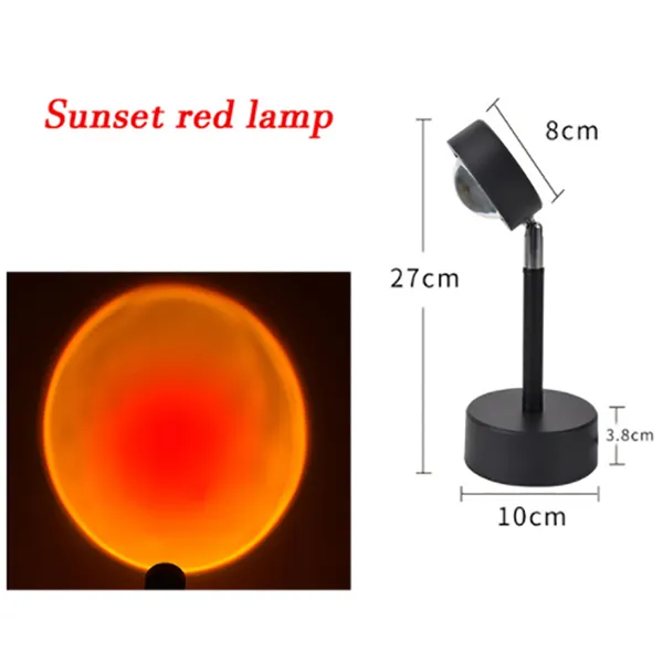 Sunset Projection Lamp Remote Control Color Changing Romantic USB Night Light Home Coffee Shop Background Wall Decor Sun Lighting305I