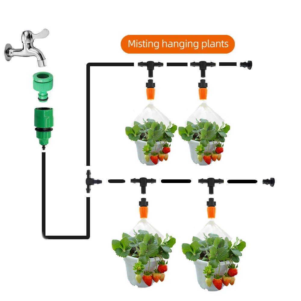 10-50M Smart Garden Watering System Automatische Self Kit Timer Greenhouse Mist Irrigatie Kits Verstelbare Minderen 210809