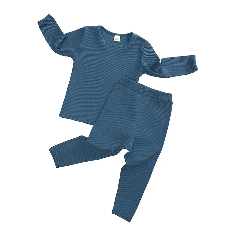 Pijamas de algodón de primavera para niños, ropa infantil para niños y niñas, trajes de 2 piezas, ropa de dormir 210413