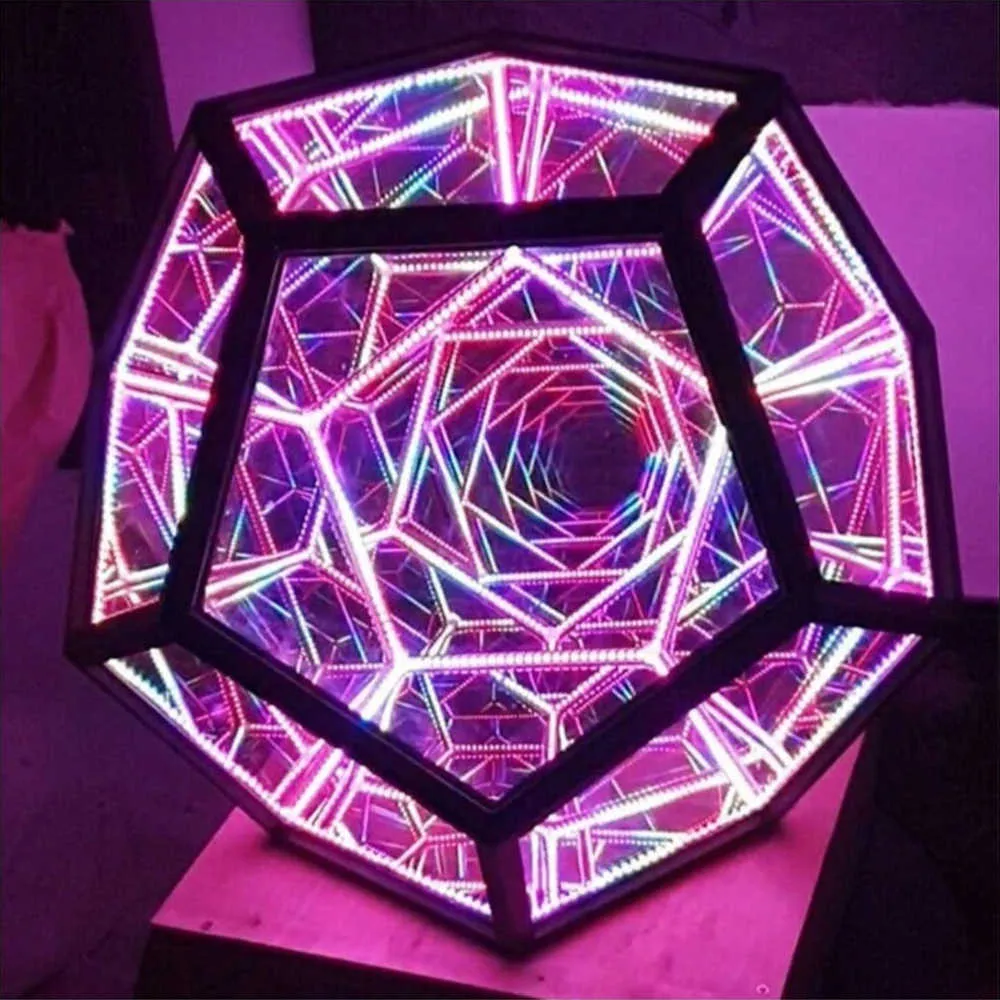 The Trap orb diy led إنفينيتي dodecahedron عيد الميلاد هالوين الديكور أدى إنفينيتي مرآة الإبداعية كول الفن أضواء الليل h0922