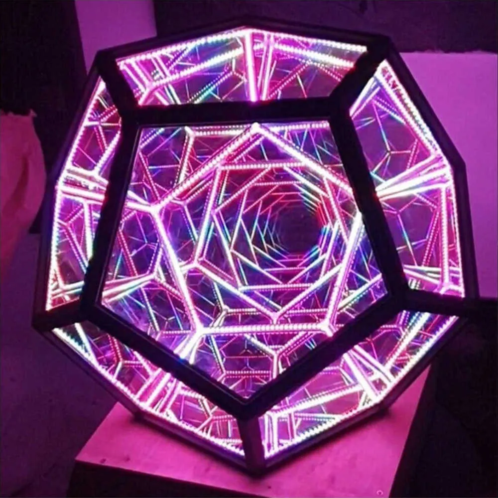 Tuzak Orb DIY LED Infinity DoDecahedron Noel Cadılar Bayramı Dekorasyon LED Infinity Ayna Yaratıcı Serin Sanat Gece Işıkları H0922