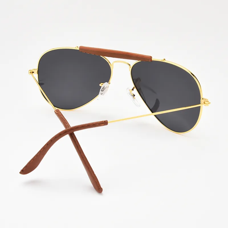 Vintage Classic 3422 Outdoorsman Craft Style Leather Designer Man Solglasögon 2022 Brand Optical Glass Lens Sun Glasses Oculos de S242W