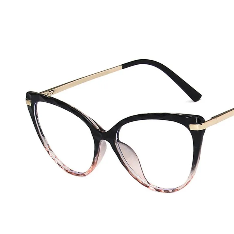 Güneş Gözlüğü Tasarımcı Okuma Gözlükleri Kadınlar 2022 TR90 Anti Mavi Işık Engelleyen Kedi Gözü Frame242J