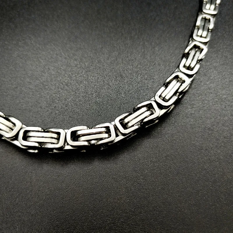 Hip Hop Tennis Loop Chain Men Men Titanium Steel Necklace Jewelry Byzantine Imperial4239290