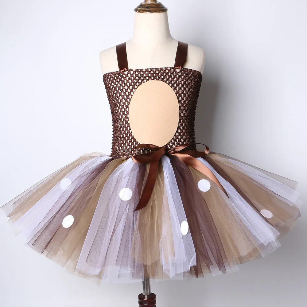 Tutu DrDeer Costumi ragazze Natale DrCostumi di Halloween bambini Renna Tulle DrCompleanno PrincClothes Marrone X05099145785