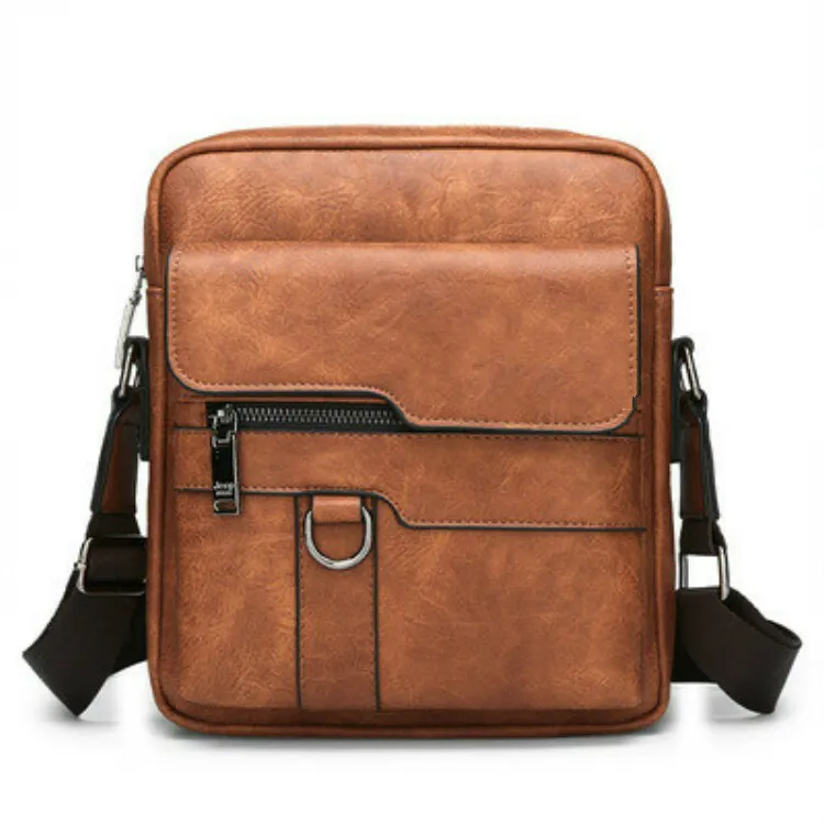 Nieuwe casual aktetas van heren één schouder diagonale tas eenvoudige design handtas