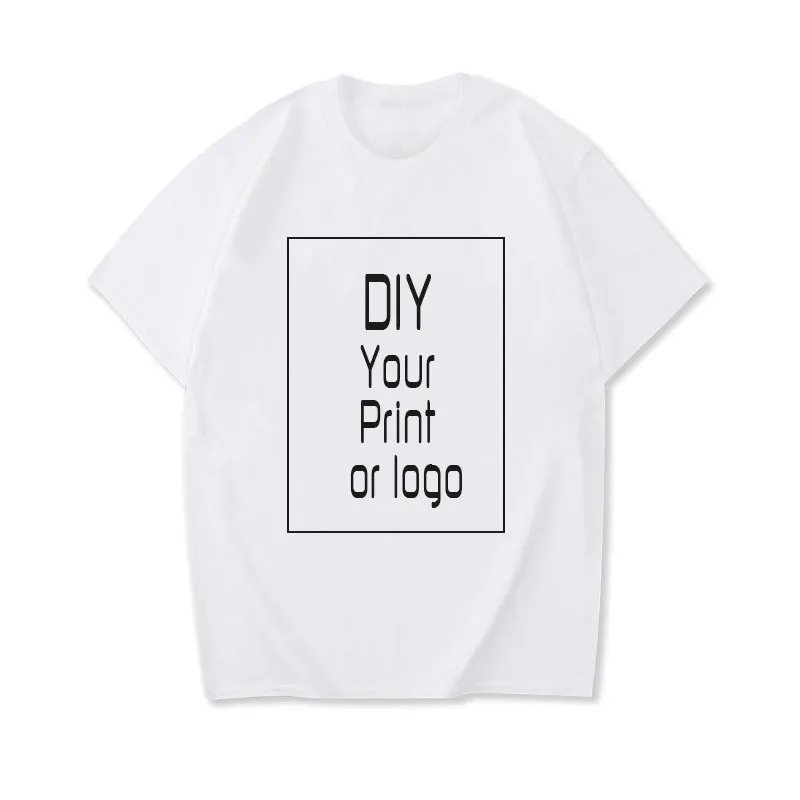 OMSJ 100％コットンDIYあなた自身のTシャツ夏のカジュアルな半袖デザインブランド写真を作るティーマルチカラー女性210517