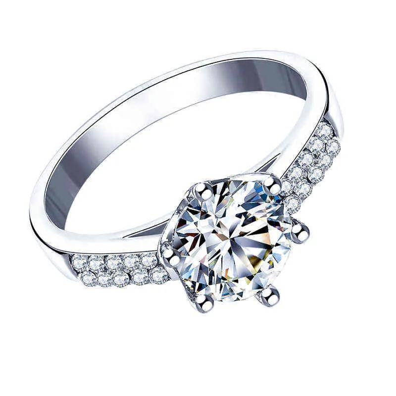 ZWCクラシックエレガントなシルバーカラーの結婚指輪女性ファッション高級ジルコニアクリスタルリング2021トレンドエンゲージメントジュエリーギフトG1125