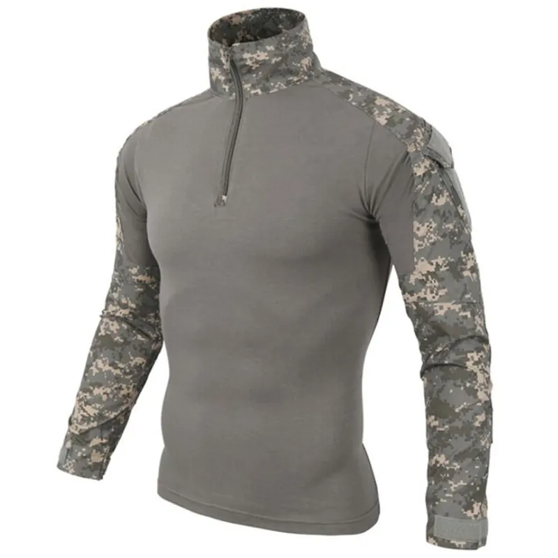 T-tröja Män Utomhus Camouflage Långärmade Groda T-shirt Militärcykelutbildning Cothing Mens Army Combat Tactical Tshirts 5XL 220309