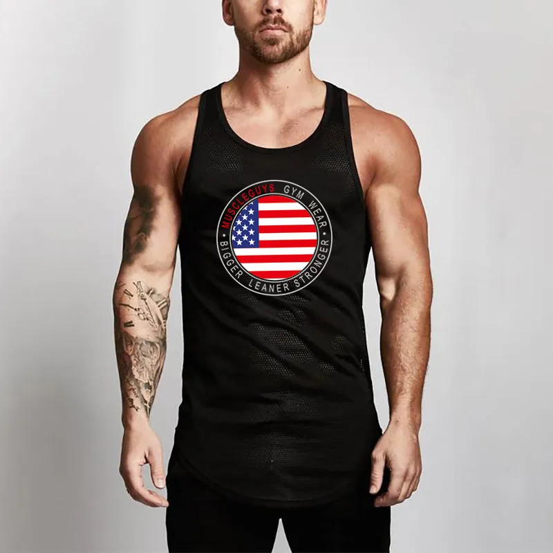 Muscleguys Gyms Wear Abbigliamento di marca Bodybuilding e fitness Canotta da uomo Canotta da allenamento Stringer Canotta Canottiera in maglia 210421