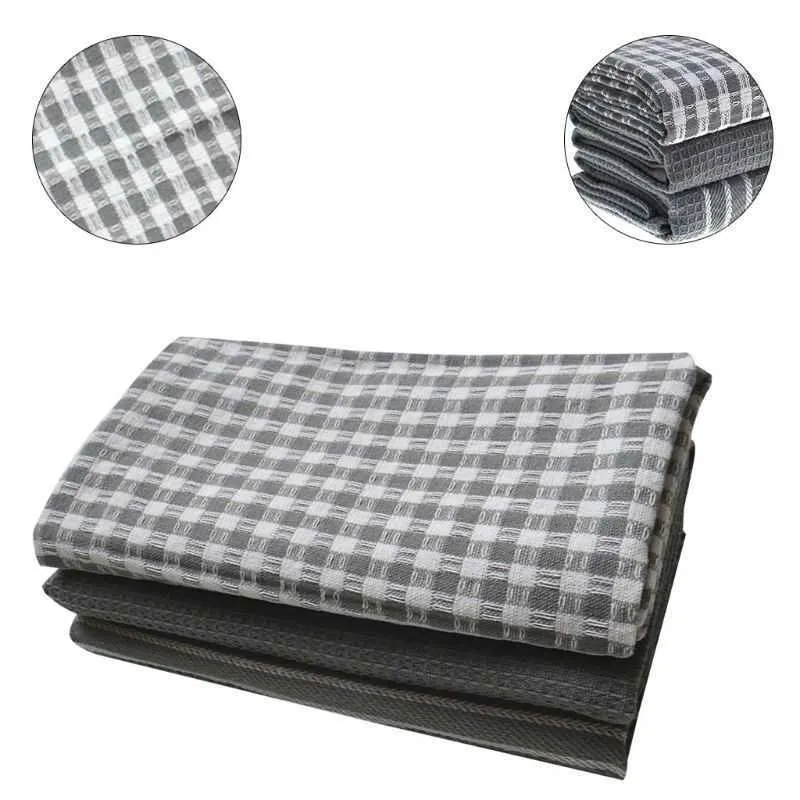 Cotton Dish Cloth Plaid pano de prato Eco-Friendly Kitchen Towel Bulk Tea 210728