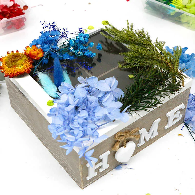1 коробка реальные натуральные высушенные цветы сухие растения листья ароматерапия свеча эпоксидная смола ювелирные изделия мыло изготовления DIY Art Craft аксессуары Y0630