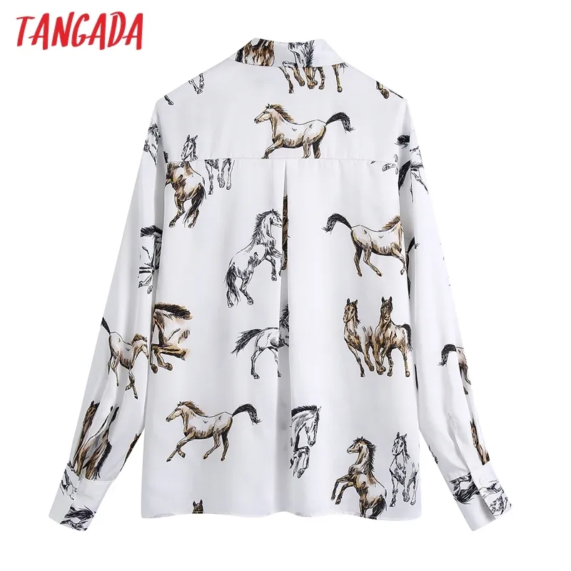 Frauen Animal Print Weißes Hemd Blusen Vintage Langarm Weibliche Casual Shirts Blusas Chic Tops BE340 210416