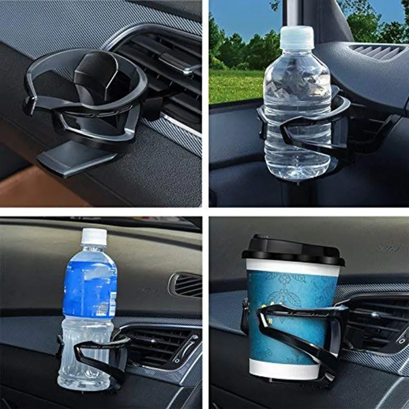 Supporto regolabile presa d'aria auto, supporto universale a clip, supporto bottiglia di caffè, acqua e bibite nero
