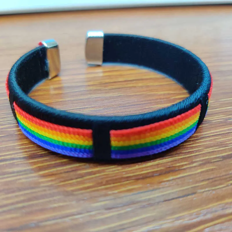 Pride Fashion Rainbow Choker Ketting Armband LGBT Dames Gay Lesbian Promissory Gift Geweven Lint Kraag Punk Accessoires Q0719