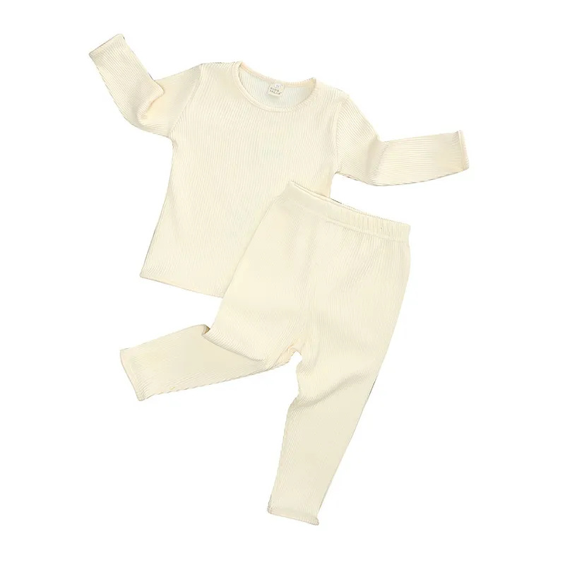 Pijamas de algodón de primavera para niños, ropa infantil para niños y niñas, trajes de 2 piezas, ropa de dormir 210413