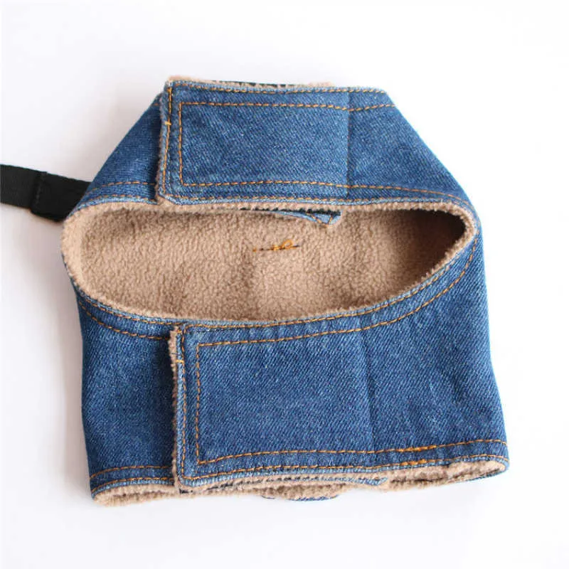 Petit harnais de chien gilet manteau veste denim jeans tenue chihuahua poméranien caniche chiot animal de compagnie plomb chien laisse traction corde ceinture 211007