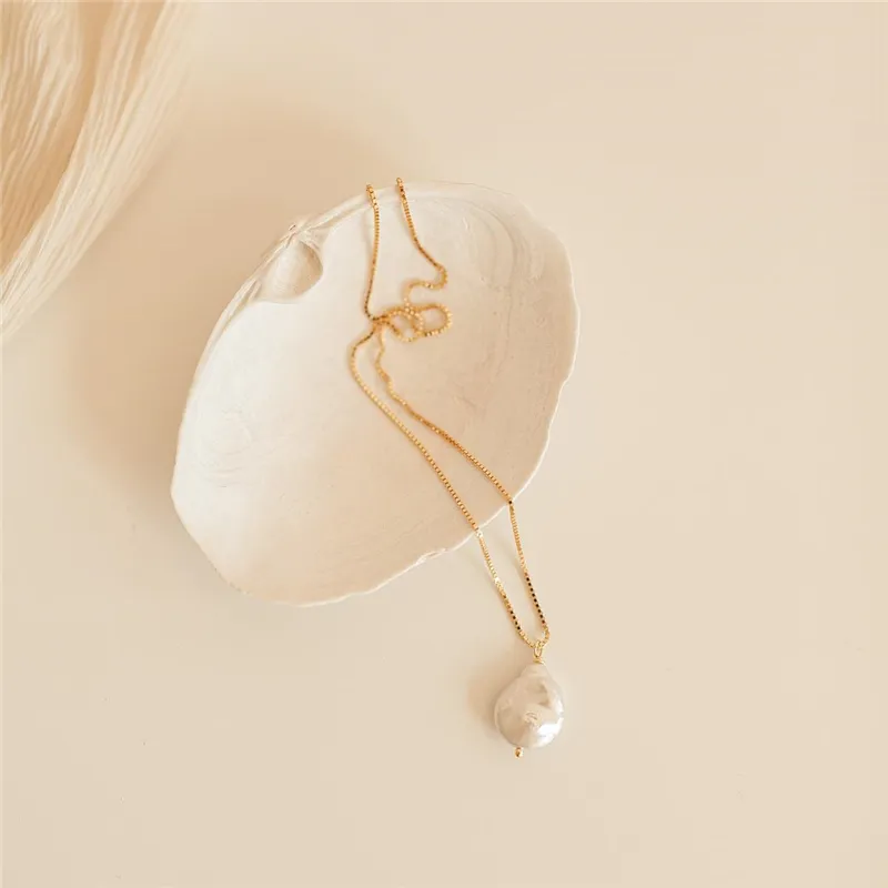 Naturlig barock pärla halsband 14k guld fyllda handgjorda smycken choker pendlar kvinnor bröllop