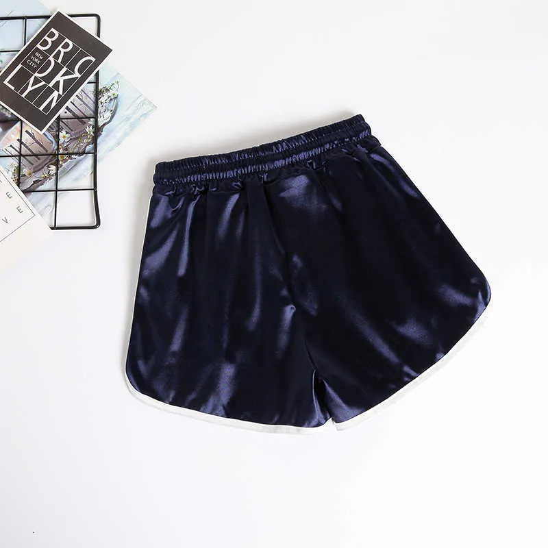 Jogger Letter Sport Sport Workout Shorts Ladies Lace Up Up Womens Elastic Shorts Summer Patchwork Gym Athletic Low 210714