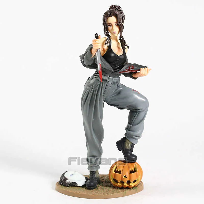 Skräck Bishoujo Staty Halloween Michael Myers Freddy Jason Chucky Tiff PVC Figur Collectible Modell Toy Q0621