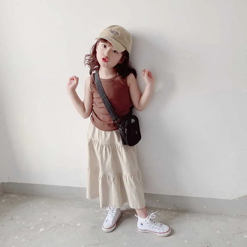 Японский стиль летние семейные сопоставления наборы сплошной цвет юбки мать дочери E2105 210610