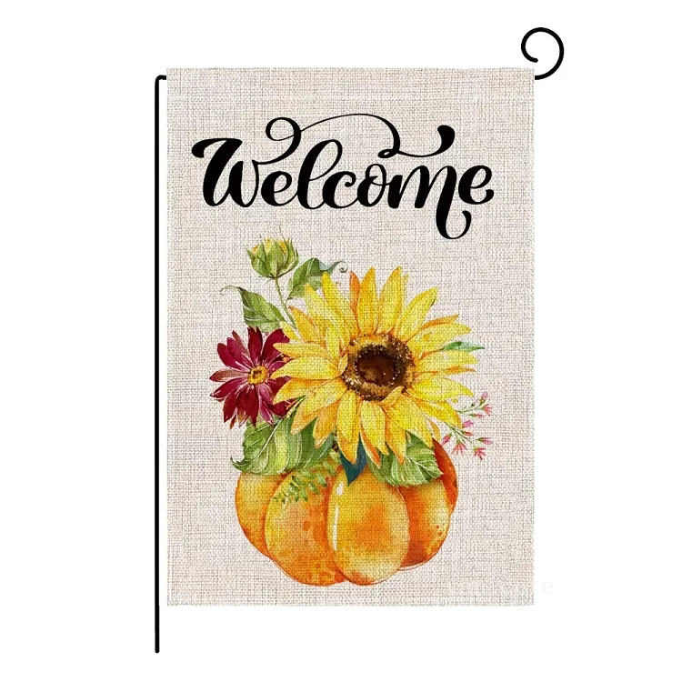 47 * 32 cm Ringraziamento Banner Bandiere Lino Autunno Giardino Bandiera Ciao autunno modello bifacciale 27 stile T2I52669