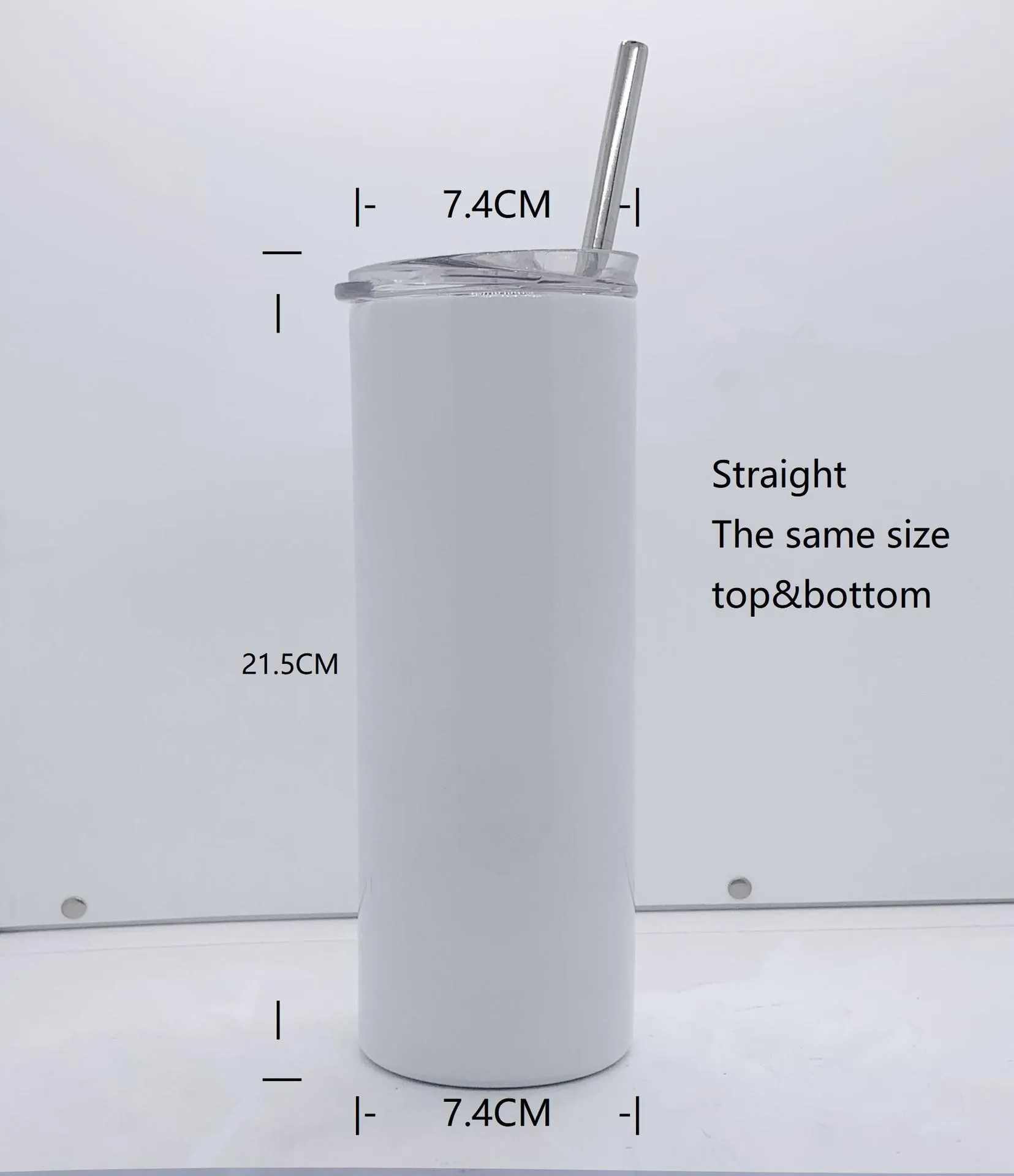 STRAIGHT! 20oz Sublimation Tumblers With Metal Straw 304 Stainless Steel Water Bottles Double Insulated Blank Outdoor Cups Mugs DHL Shipping FY4275