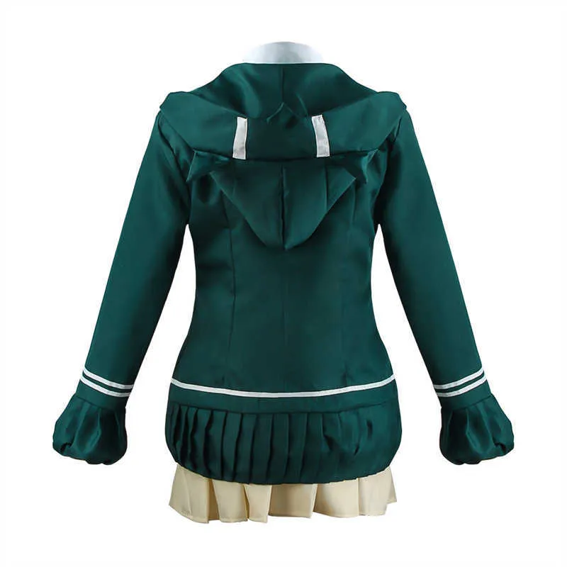 Anime Danganronpa Nanami ChiaKi Cosplay Costume Lycéens Uniforme Veste Jupe Courte Perruque Costume Halloween Costumes Y0913