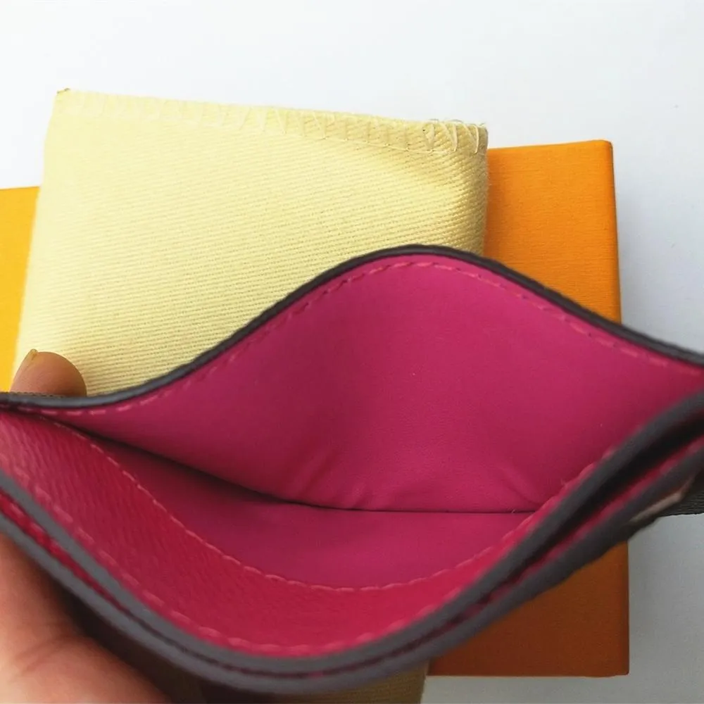 Clássico masculino feminino titular do cartão de crédito moda mini pequena carteira de couro acessível fino titular do cartão bancário com caixa e poeira bag247f