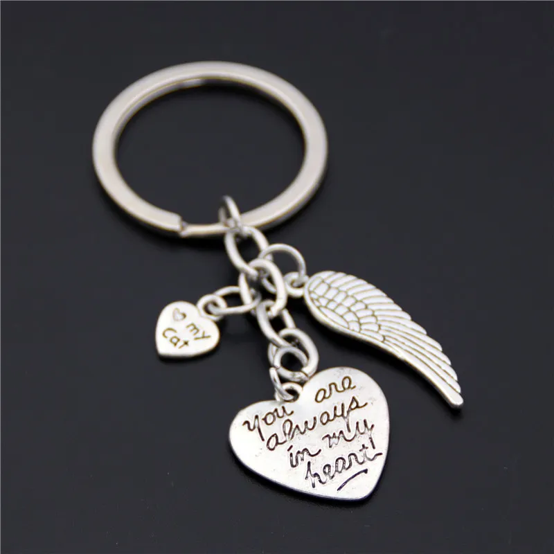 You Are Always In My Heart Words Keychains Dog Cat Keyring Diy Handmade Memorial Gift
