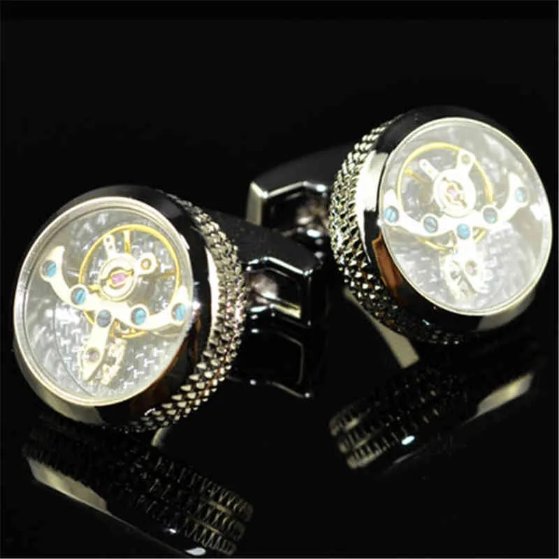 jewelry-shirt-cufflink-for-mens-4-colour-cuff-button-watch-Mechanical-movement-cuff-link-high-quality (1)