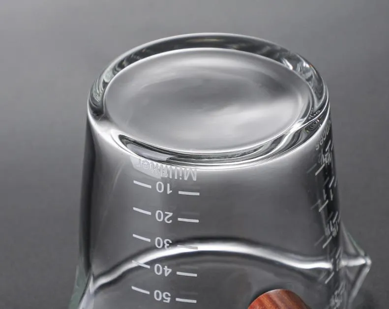 Leite de madeira Leite Café xícaras de vidro italiano copo de medição mini caneca por atacado preço de fábrica especialista Qualidade de qualidade Último estilo original Status original