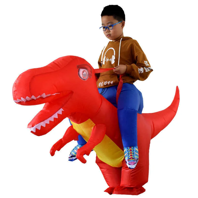 البالغين أطفال قابلة للنفخ في هالوين التنين ديناصور Cosplay T-Rex Fancy Dress أطفال ركوب على أزياء Dino Purim G0925262O