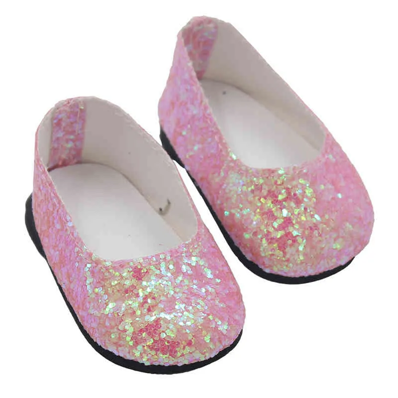 Lovely 43cm New Born And 18 Inches American Doll Baby Sequins 7cm Manual Shoes Wholesale