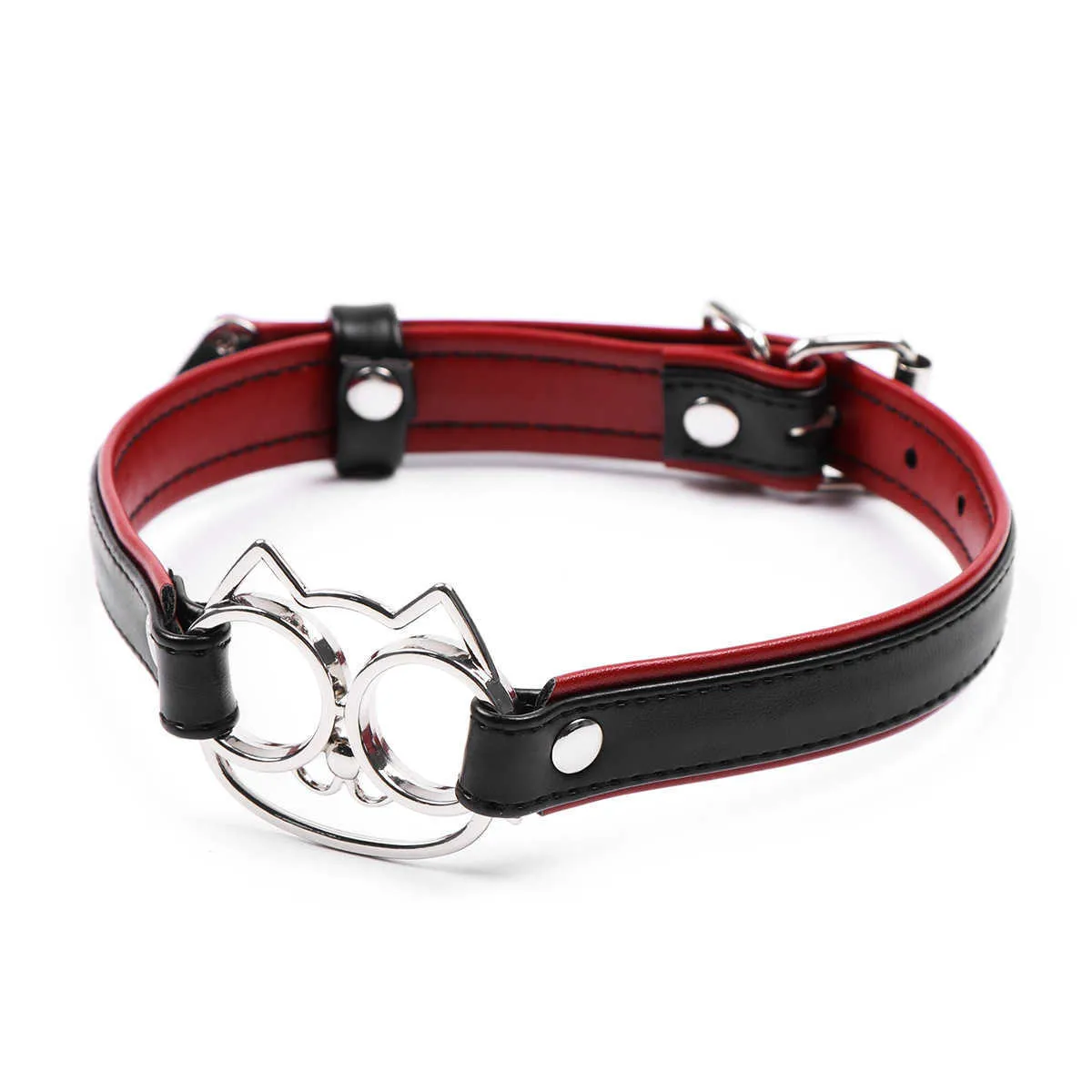 Articoli massaggi Sex Metal PU Leather Cat Collar Fetishs Collana Bell Choker Costume BDSM Bondage Accessori erotici Giocattoli sessuali donna