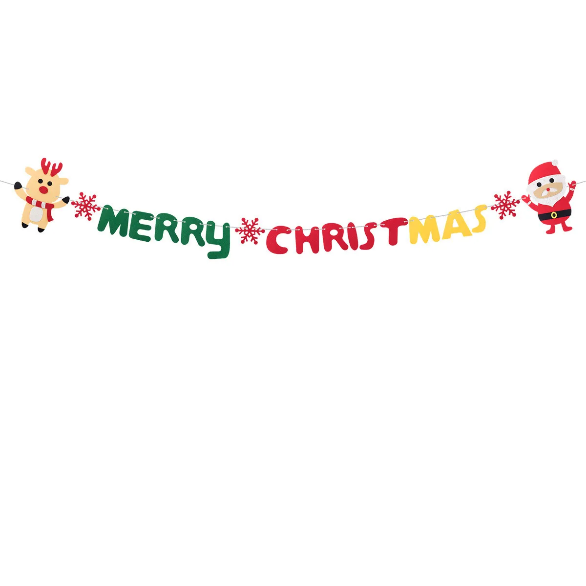 Noel dekorasyon keçe ürünler xmas ağacı kolye dokunmamış mektup bayrağı