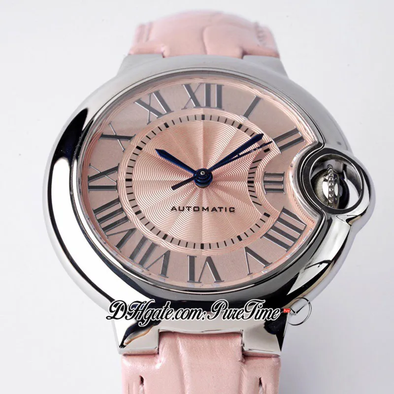 AF WSBB0002 33MM CAL 076 Outomatic Womens Watch Pink Texture Dial Silver Roman Markers Leather Super Edition 2021 Ladies Wat2472