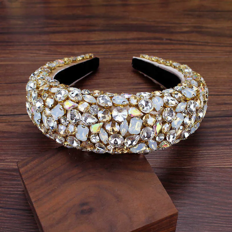 Boho lindo diamante diamante acolchoado headbands Barroco de luxo pêlos de cristal para mulheres strass tiara bling acessórios de cabelo x0625