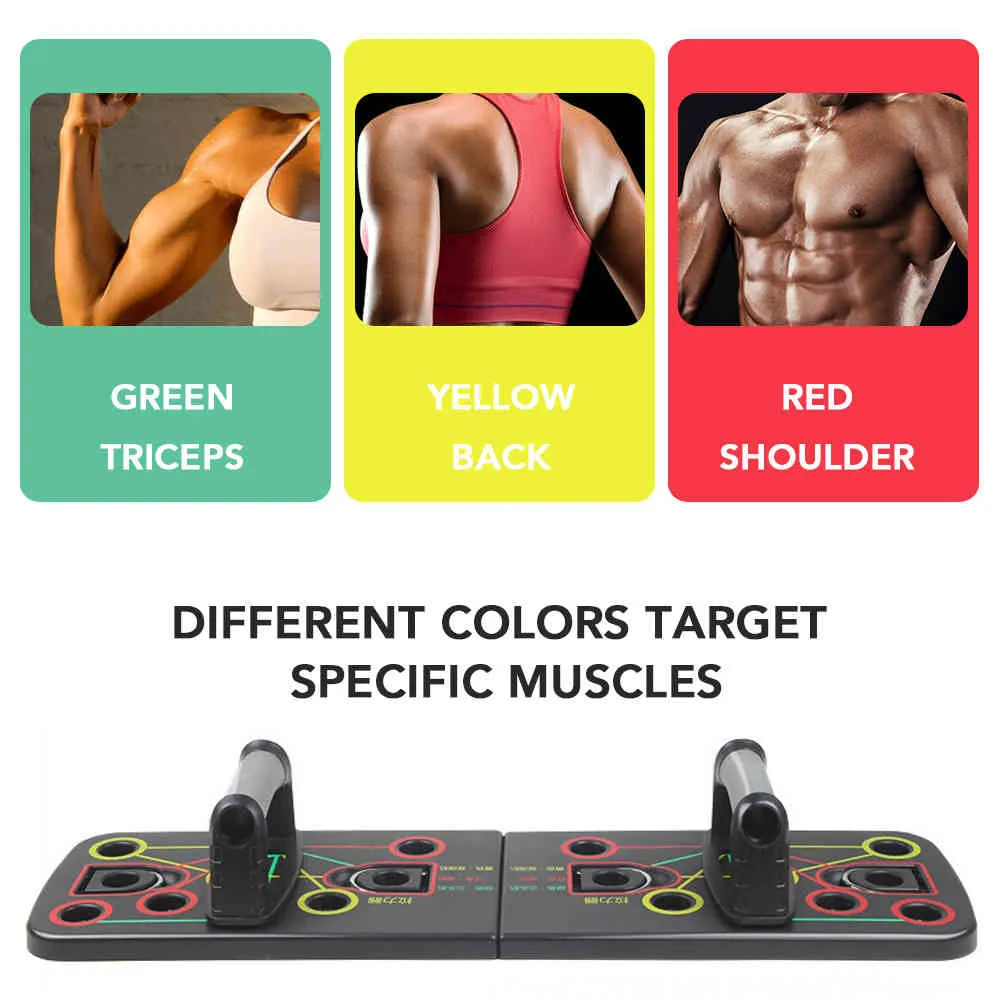 Sistema di tavola push up pieghevole multifunzione con fasce tubi di resistenza Corda tirare la corda allenamento bodybuilding Tavola push up X0524