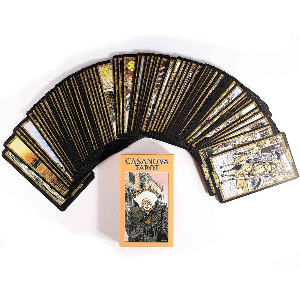 Casanova tarot cards plataforma 78 cartões Cores completas tamanho de poker de alta qualidade Durable Papel Divinate Jogo de cartão VALE0RU