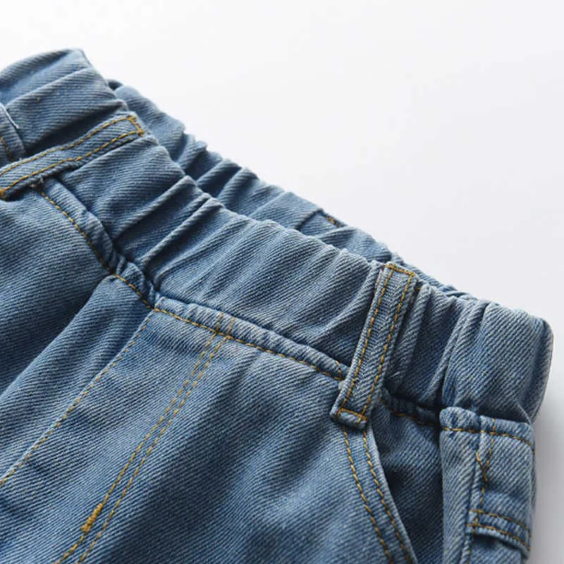 Líder de urso crianças jeans casuais outono meninas meninos coração impressão jeans crianças moda leggings molhar calças para 2 6 anos 210708