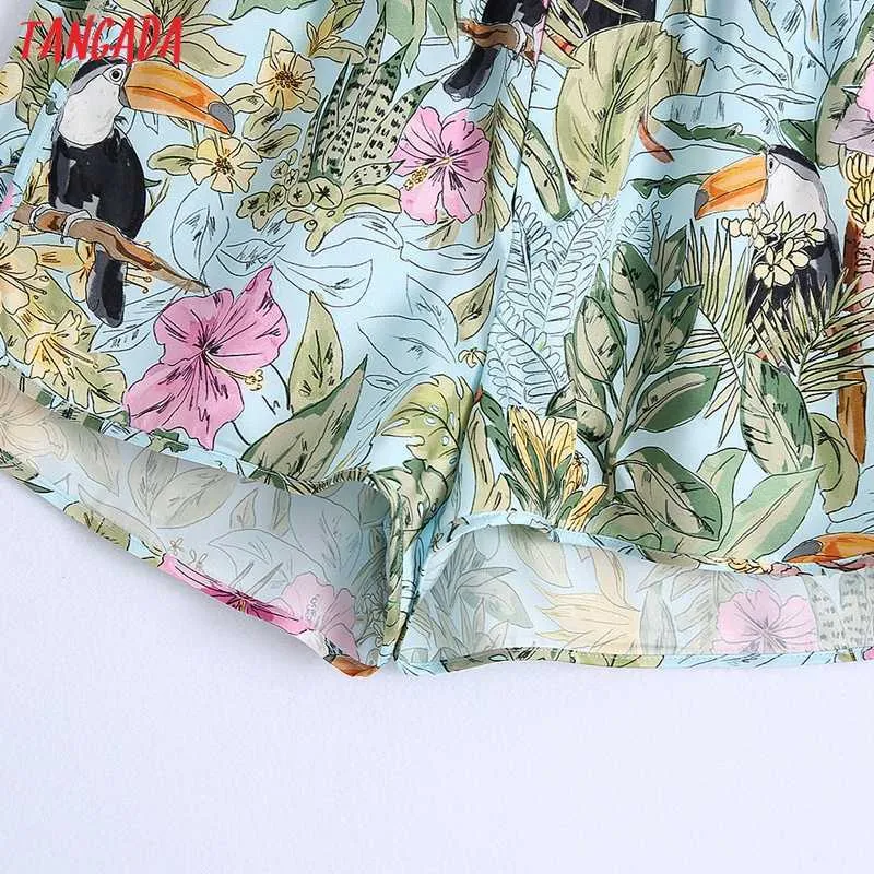 Tangada Sommer Frauen Vintage Floral Shorts Weibliche Retro Casual Shorts Pantalones BE694 210609