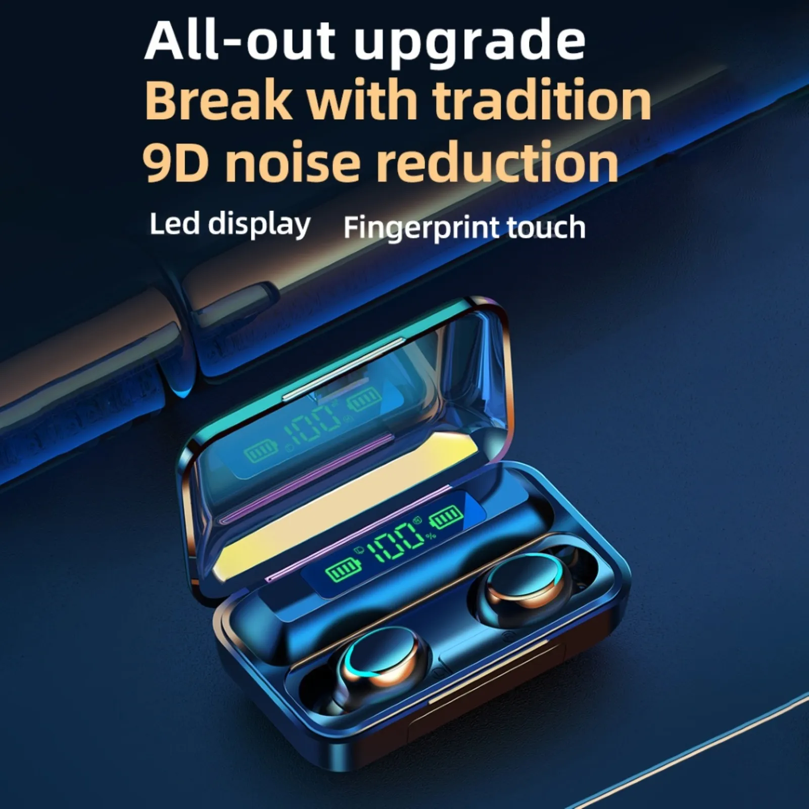 F95C TWS Bluetooth 50 hörlurar laddningsbara smarttouch trådlösa öronsnäckor med mic batteris stereo hifi sports hörlurar2810971