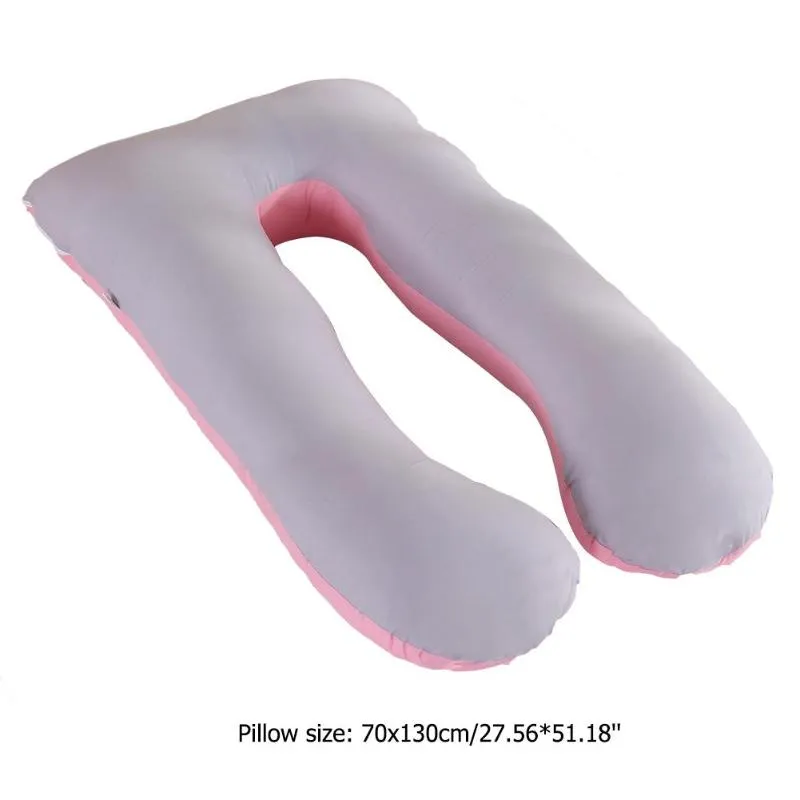 Yastık dekoratif yastık u-şekilli hamile yastık kılıfı saf renkli baskı emzirme çok fonksiyonlu yan korumalı yastık ho2742