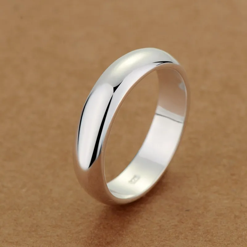 YHAMNI 100% autentico 925 anelli in argento sterling donna uomo semplice coppia anello liscio fascia nuziale gli amanti Gift212Y