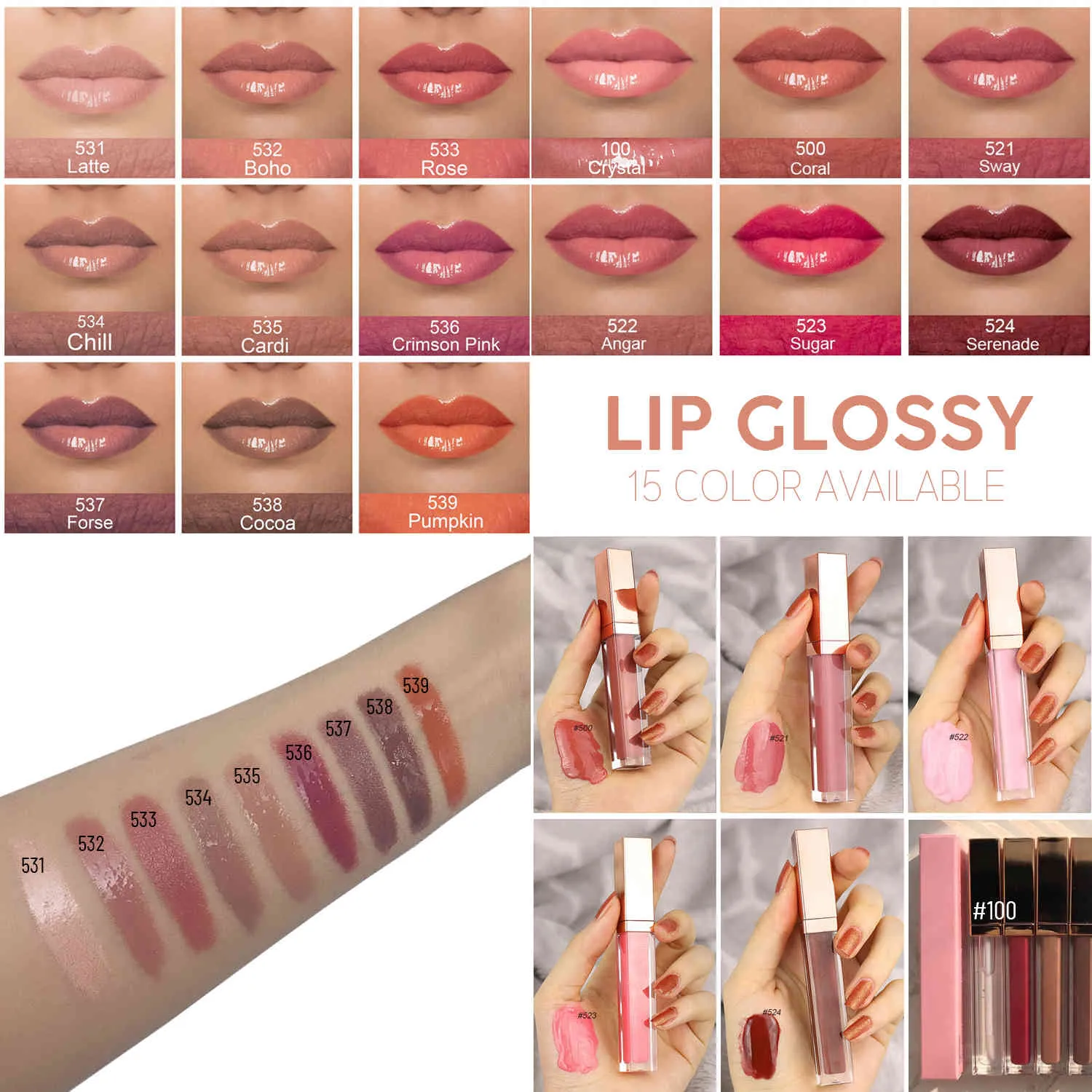 Radiant Lip Gloss Private Label Personnalisé Imprimé sur Shiny LipglossMatte Liquid Lipstick Pigmented Creamy Non-sticky