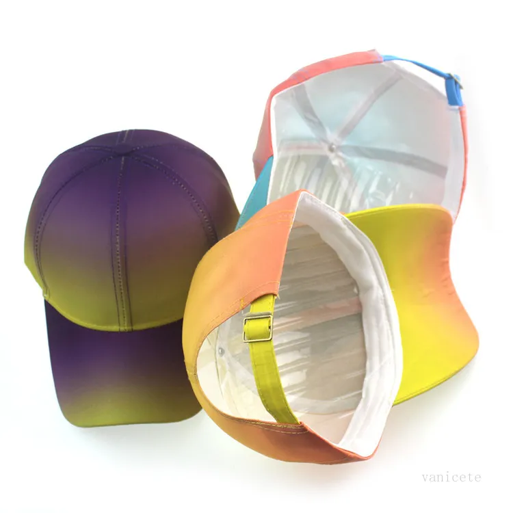 Partyhüte Bunter Farbverlaufshut 5 Stile Persönlichkeit Verstellbare Baseballkappe Erwachsener Sonnenhut Europa und Amerika T2I52193