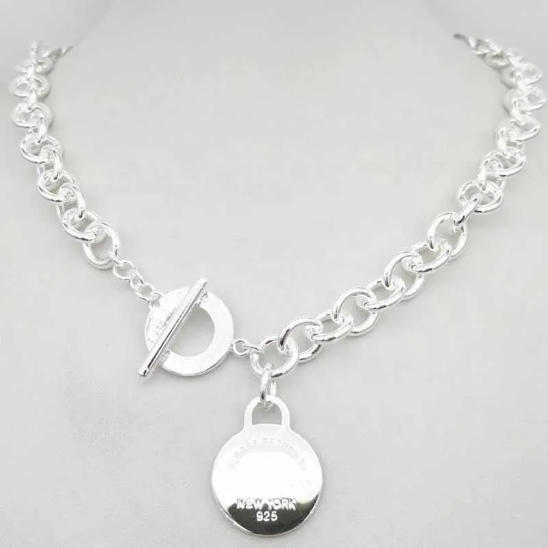 Projekt srebrnego naszyjnika w stylu TF Łańcuch Naszyjnik S925 Srebrny klucz kluczowy serce miłosne marka jaja wiszka urok Ne2600